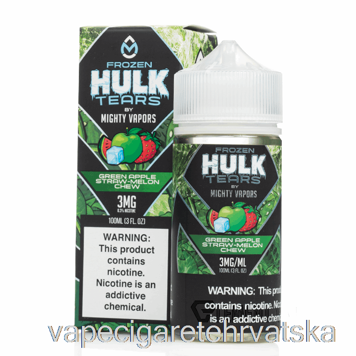 Vape Hrvatska Smrznuta Zelena Jabuka Slamka Dinja žvakaća - Hulk Tears - 100ml 3mg